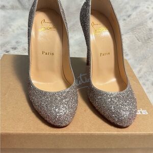 Christian Louboutin Sparkling Silver Heels